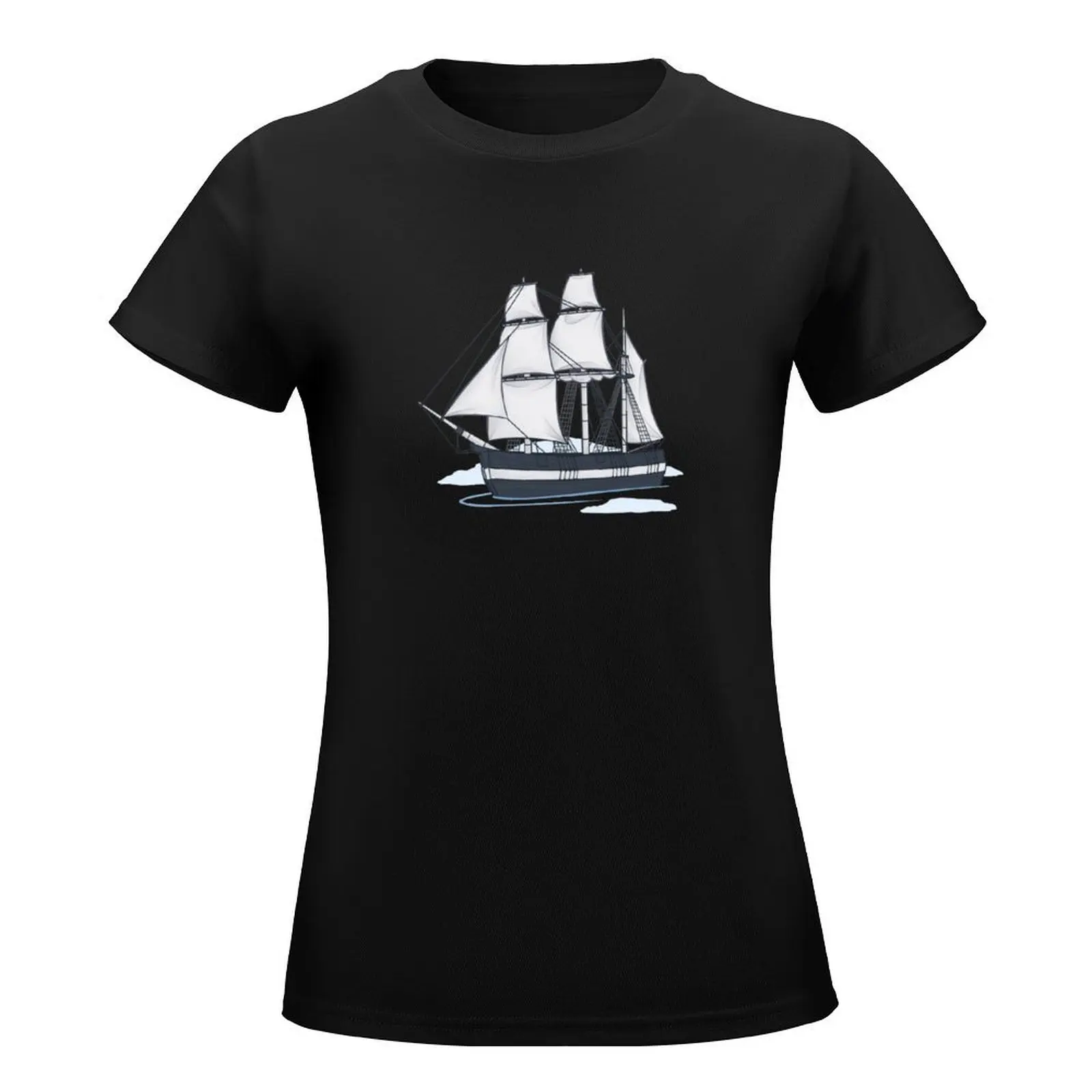 Polar Exploration Ship T-Shirt summer top summer tops graphics Women t-shirts