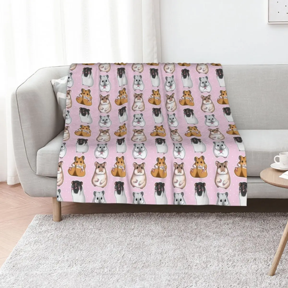 

Hamster Pattern Throw Blanket heavy to sleep Picnic funny gift sofa bed Blankets