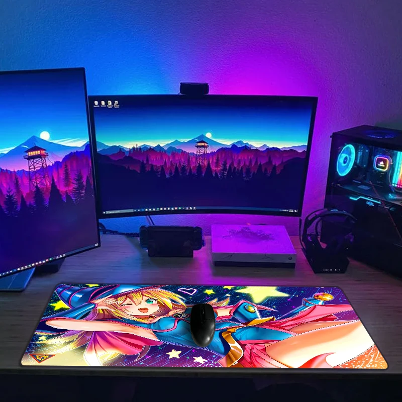 Mouse Mat Dark Magic Girl YU-GI-OH Anime Gaming Mouse Pad XXL 800x400 Computer Accessories Soft  Keyboard Carpet Full Cover Size