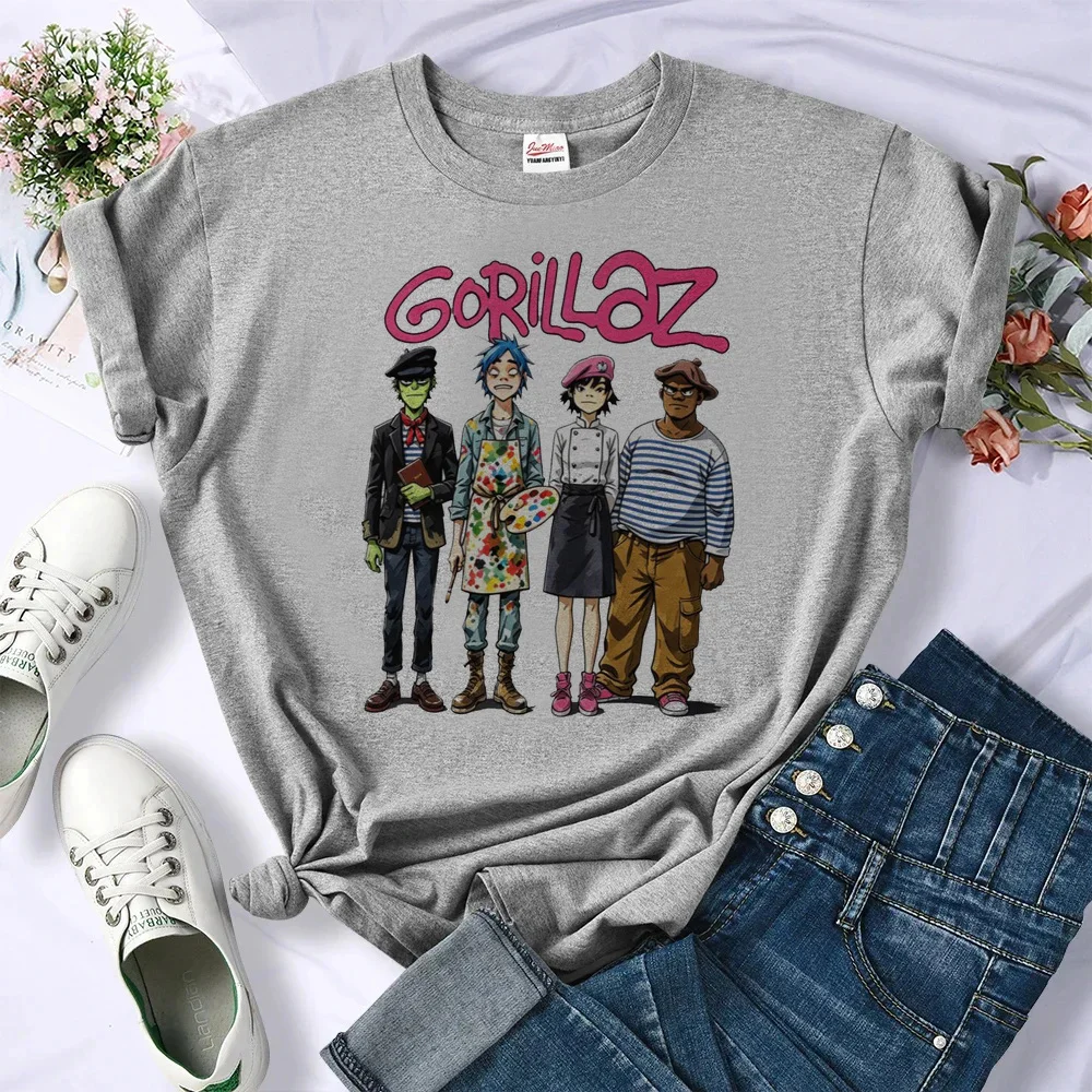 Gorillaz t shirt teen jojifuku 2000s goth party harajuku t shirt party vintage alternative  korean fashion dollette