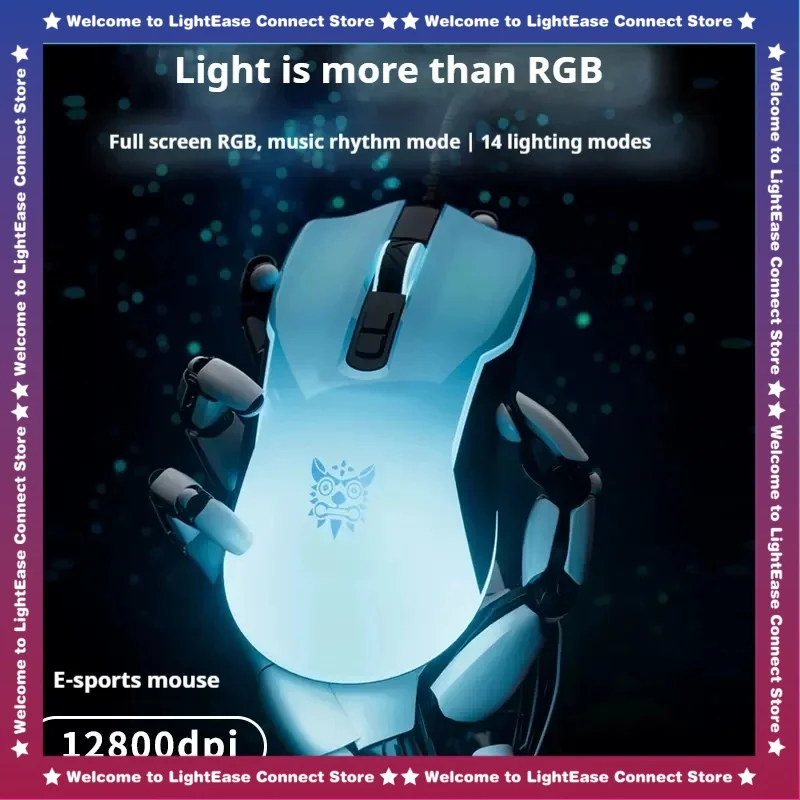 Onikuma Rgb Esports Game Wired Mouse 12800dpi Desktop Computer Office Support Driver Software Lol Cs Pubg Macro Mechanical Mouse