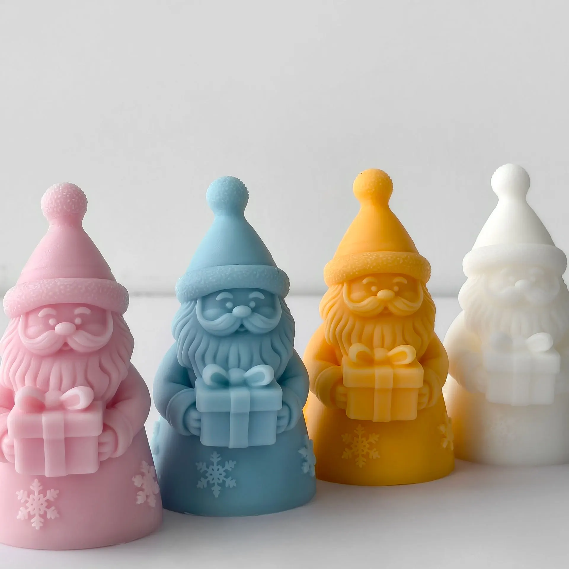 قالب تمثال الجص لعيد الميلاد متعدد الاستخدامات من السيليكون قالب شمع سانتا قالب من السيليكون مرن لحفلات عيد الميلاد وعطلة الخبز