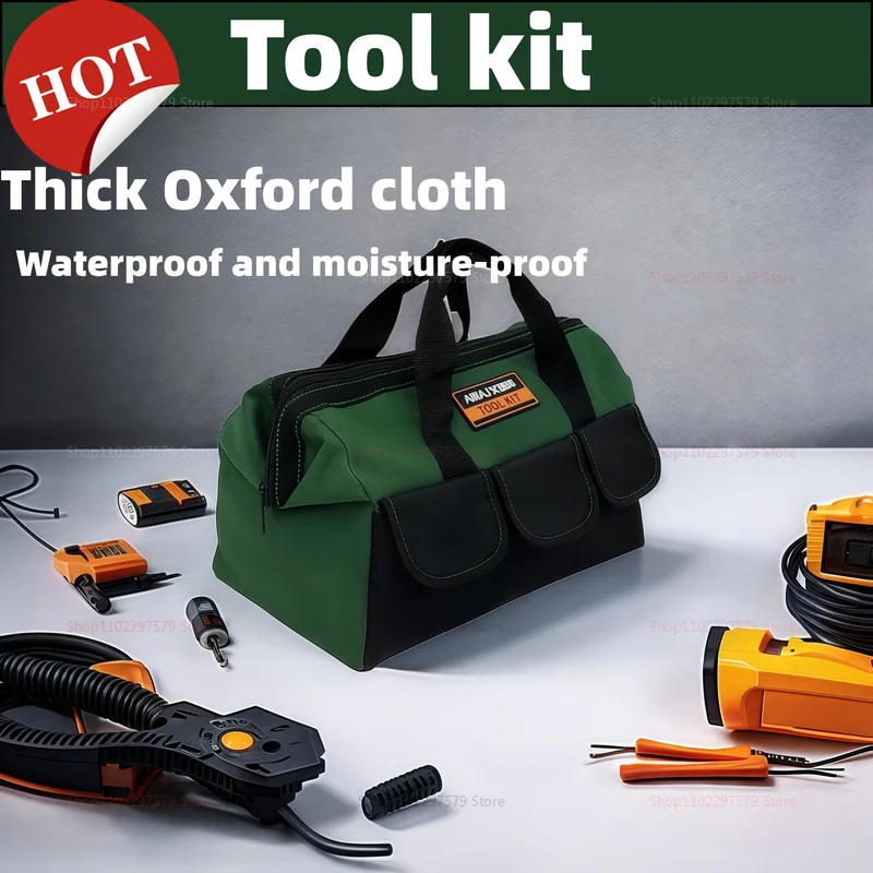 منظم حقيبة أدوات كهربائي كبير شديد التحمل مقاوم للماء ومضاد للسقوط وجيوب متعددة لمرآب ورشة عمل البناء