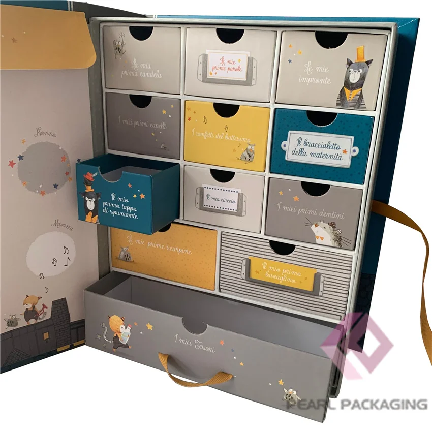 Customized queryCustom Advent Calendar Box for Soft Toys and Baby Products Mystery Box with Cardboard Drawers