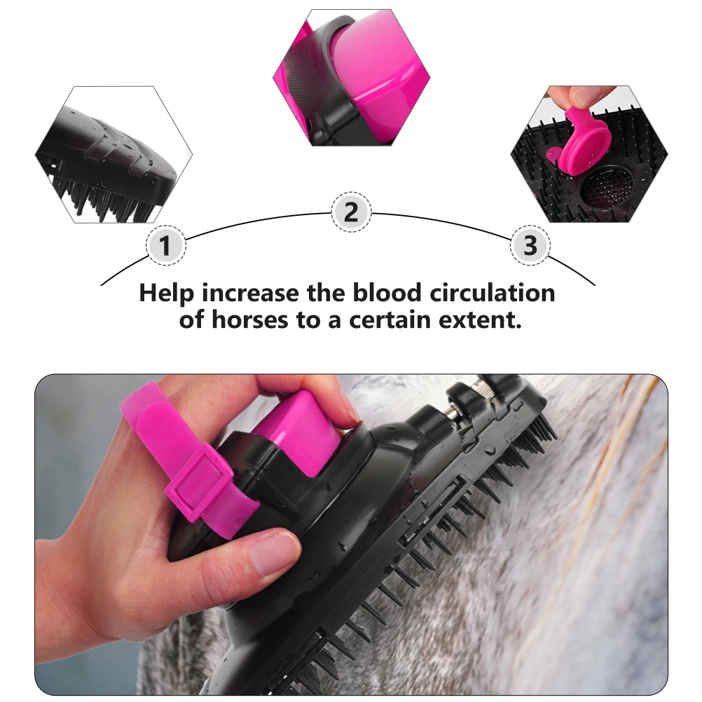 

Horse Cleaning Brush Sturdy ABS Material Easy Mud Hair Removal Bath Massage Tool Practical Brushes Water Outlet Holes