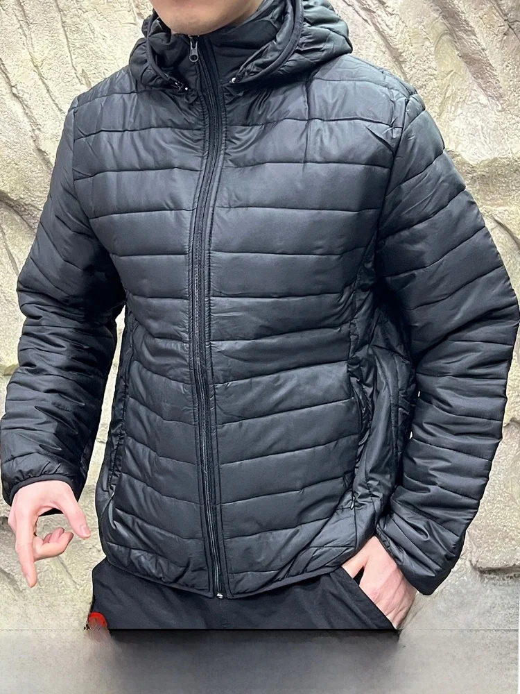 

Lightweight Cotton Jaet for Men with Hood Waterproof Autumn Winter Faionable Stand Fit Long Sve Pure Color Youth Trend