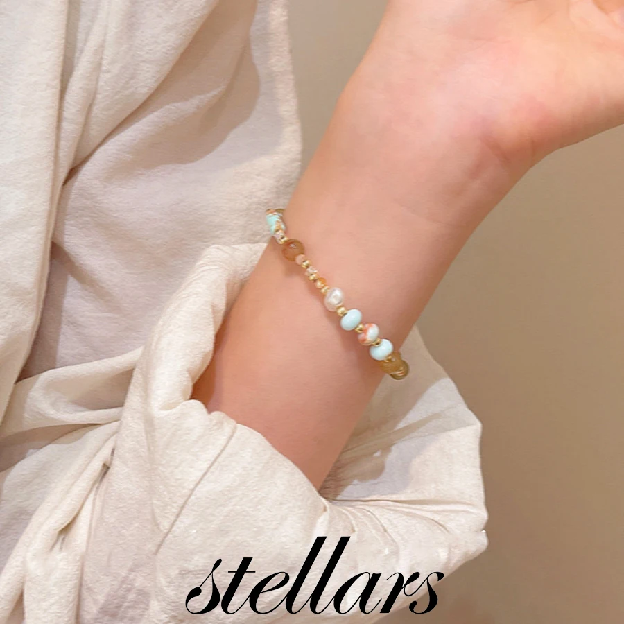 

Shoushan Stone Bead Bracelet for Women, Vintage and Unique, Versatile Pearl Bracelet, High-End and Elegant Jewelry
