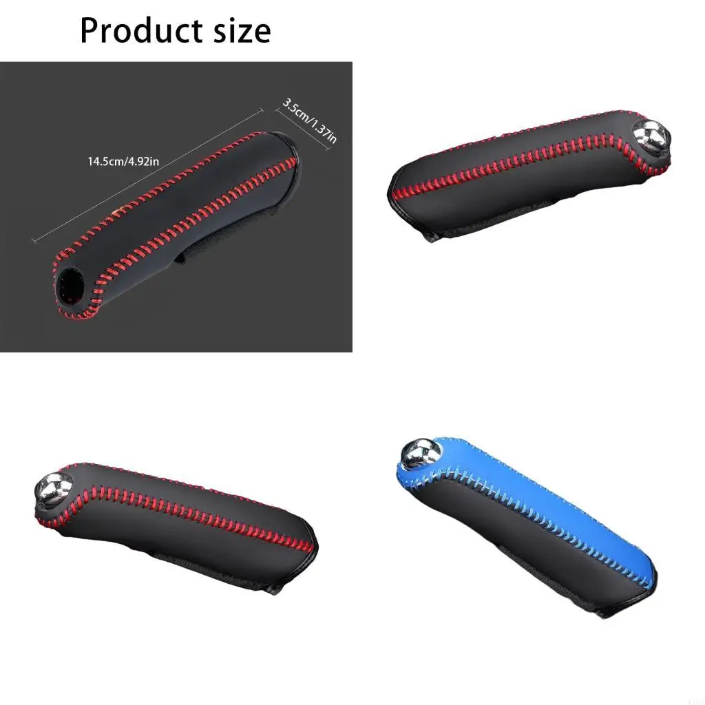 F1CF Leather Handbrake Cover Sleeve with Enhanced Friction Surfaces Prevents Slipping