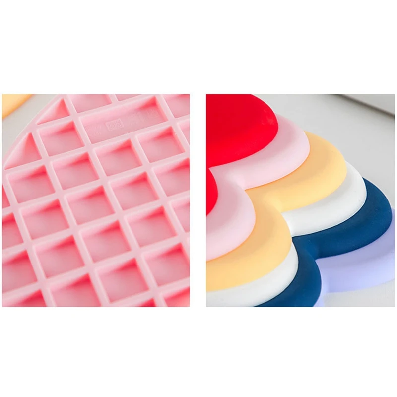 2Pcs Heart-Shaped Anti-Scalding Silicone Pot Pad Coaster Heat Insulation Pad Desktop Casserole Pad Easy To Clean