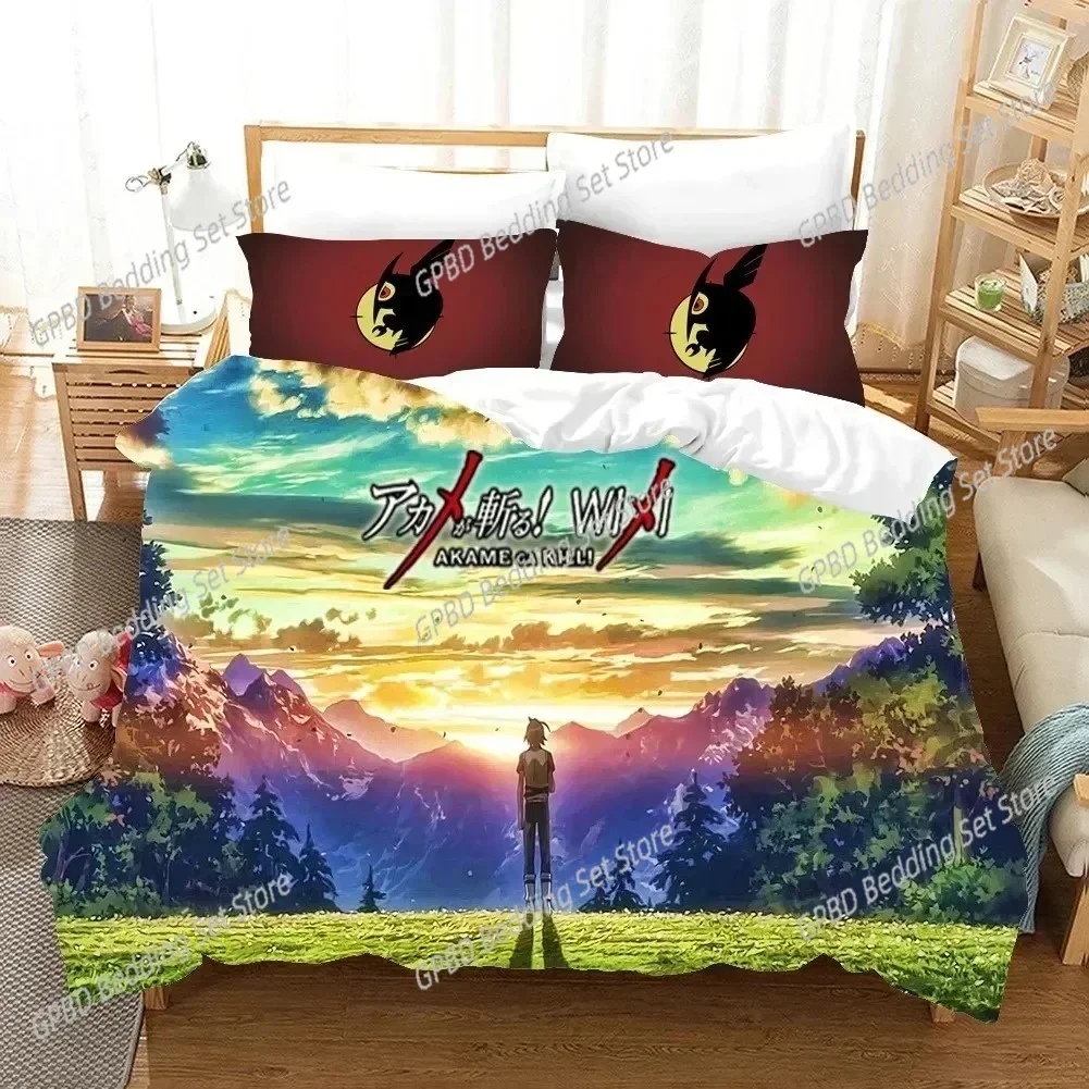 3D Akame ga KILL Bedding Set Single Twin Double Queen King Cal King Size Bed Linen Set