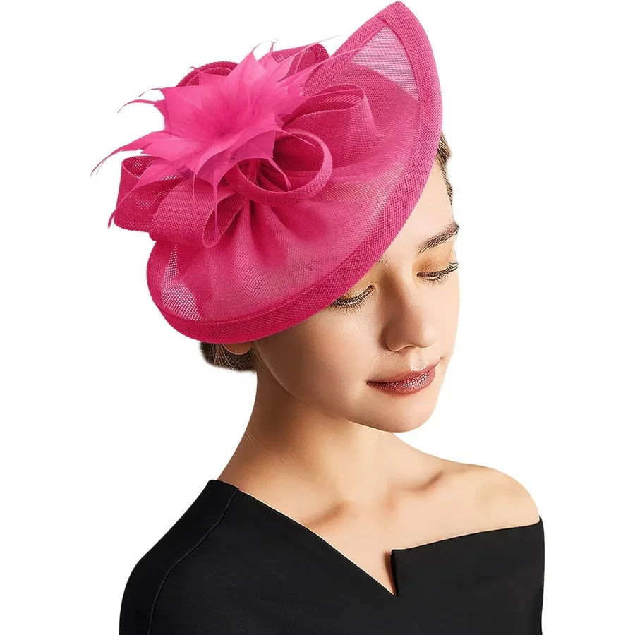 

DRESHOW женские шляпы-чародеи, шляпа для чаепития, винтажная шляпа-таблетка, повязка на голову для коктейля