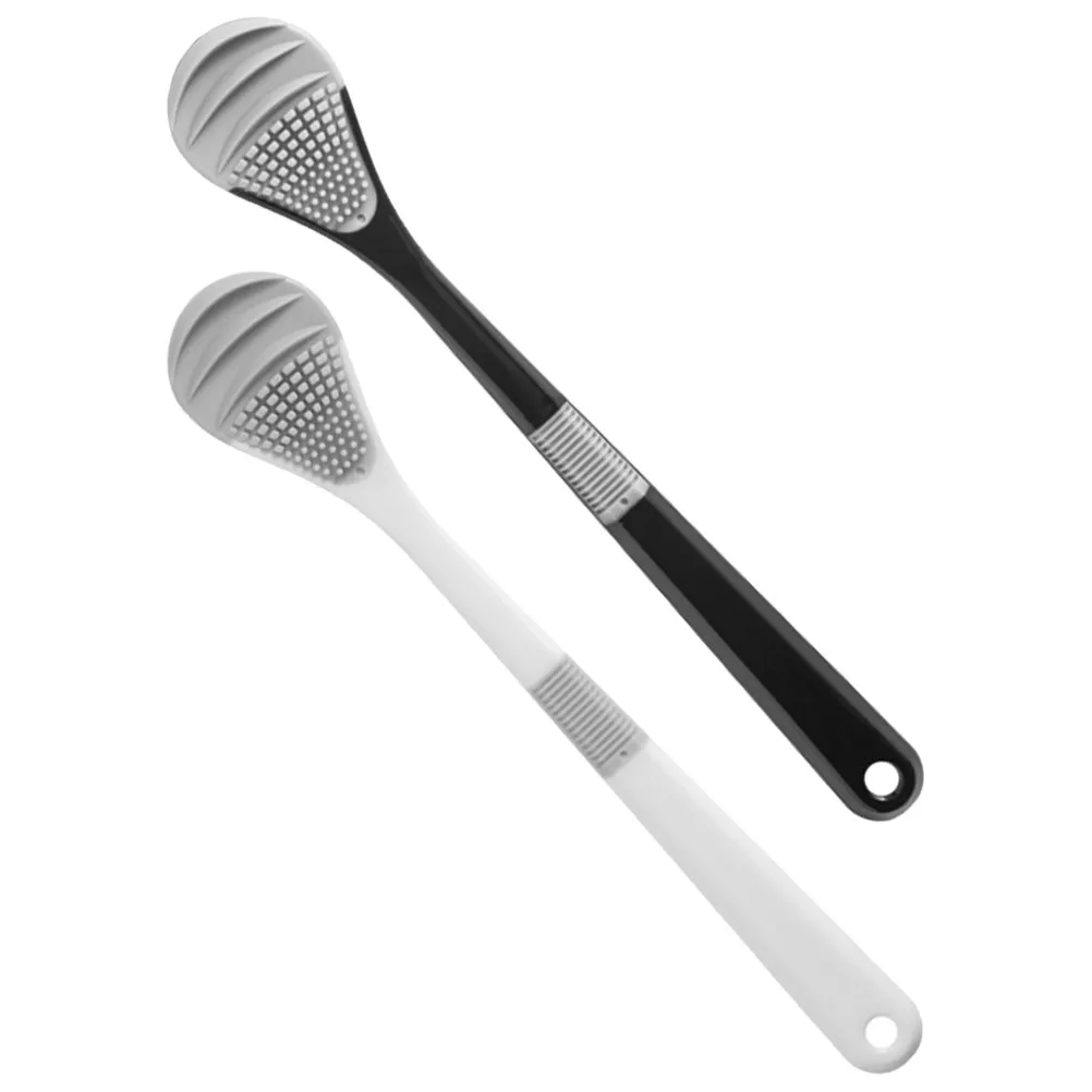 

2 Pcs Tongue Brush for Adults Breath Freshening Cleaners Oral Scraper TPR Mouth