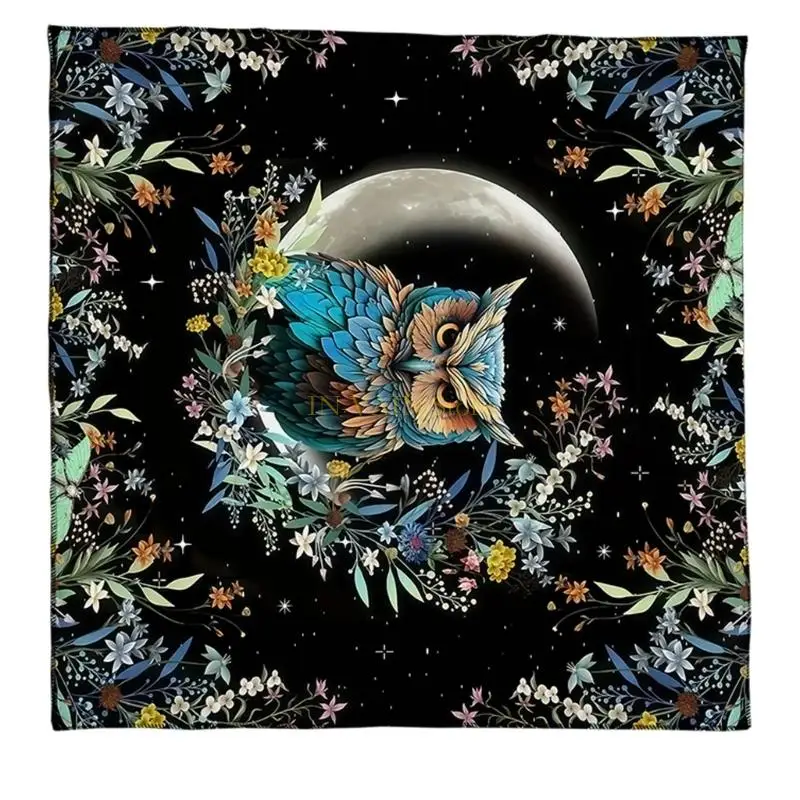 

M5TC Sun Moon/Owl Tarots Tablecloth Divinations Card Table Cloth Tapestry Astrology Witchcrafts Deck Cloth Decoration
