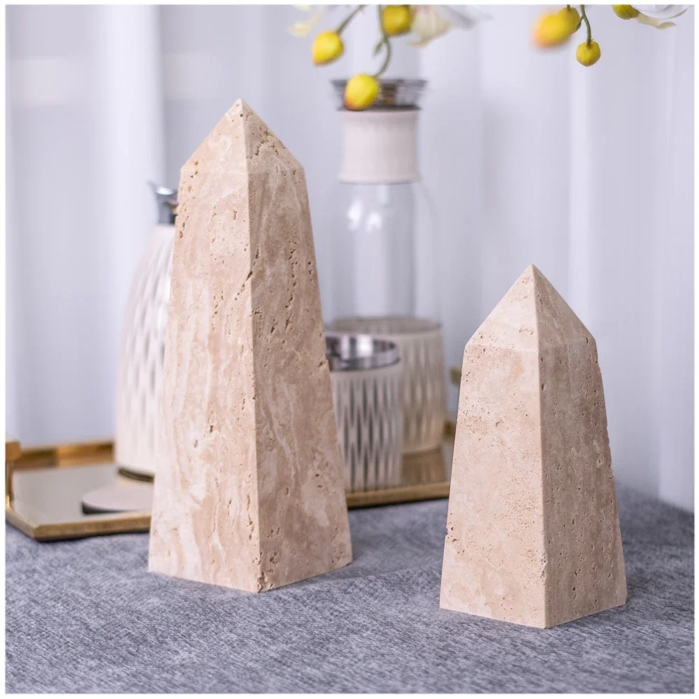 for interior home decorations Natural Marble Obelisk desktop sculpture decor accessories office luxury Decoration Sculpture