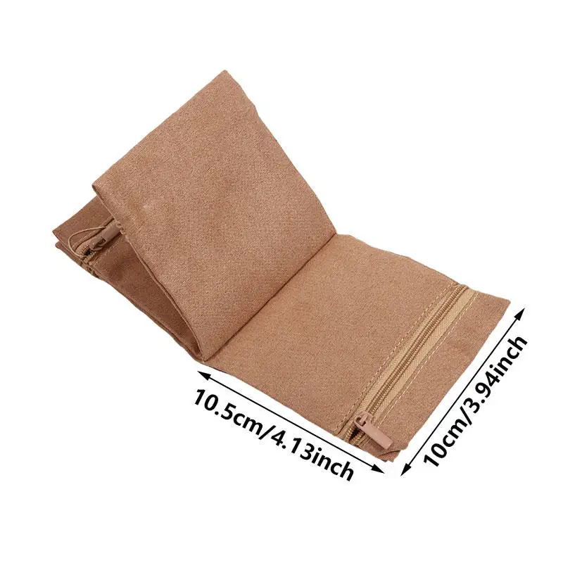 حقيبة تخزين مجوهرات السفر، منظم مجوهرات قابل للطي، مقصورات متعددة، سعة عالية، سحاب، حقيبة صغيرة رقيقة للسفر