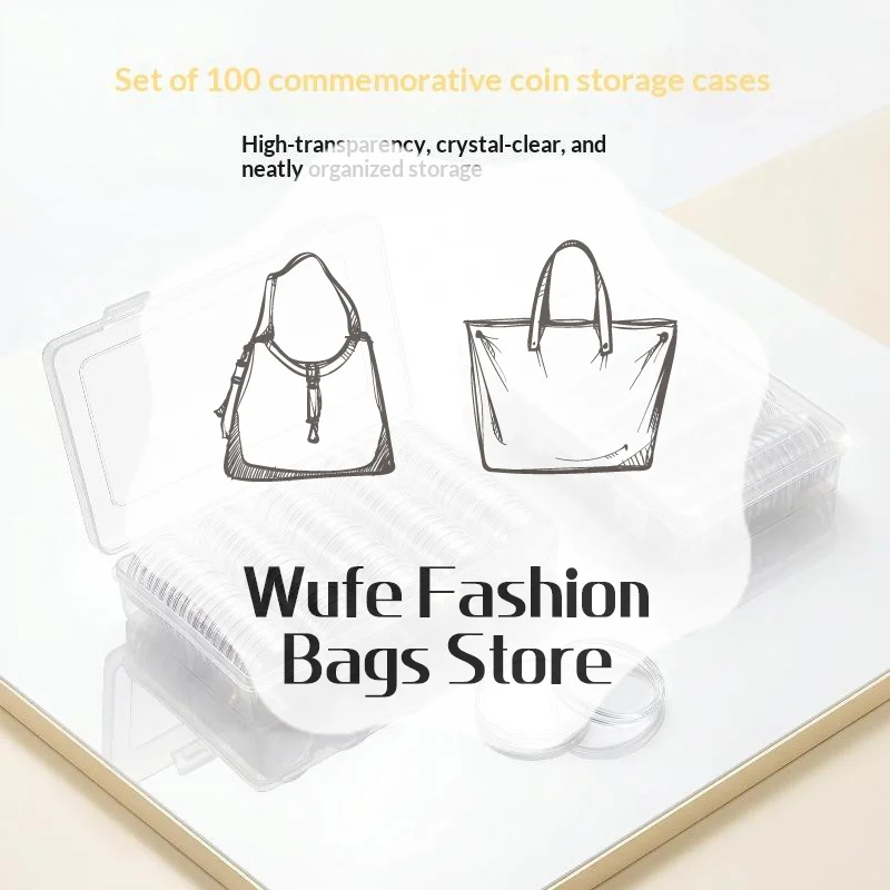100Pcs Clear Coin Capsule Holder Case 27/30mm Transparent Commemorative Collectable Coin Storage Box Collection Supplies