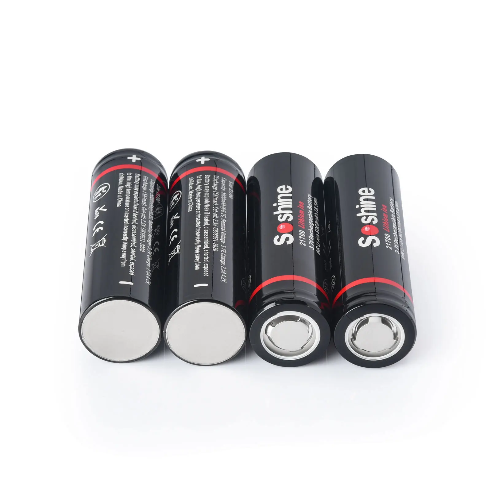 Soshine 2PCS 21700 3.7V 5000mAh 3C Li-ion Rechargeable Battery