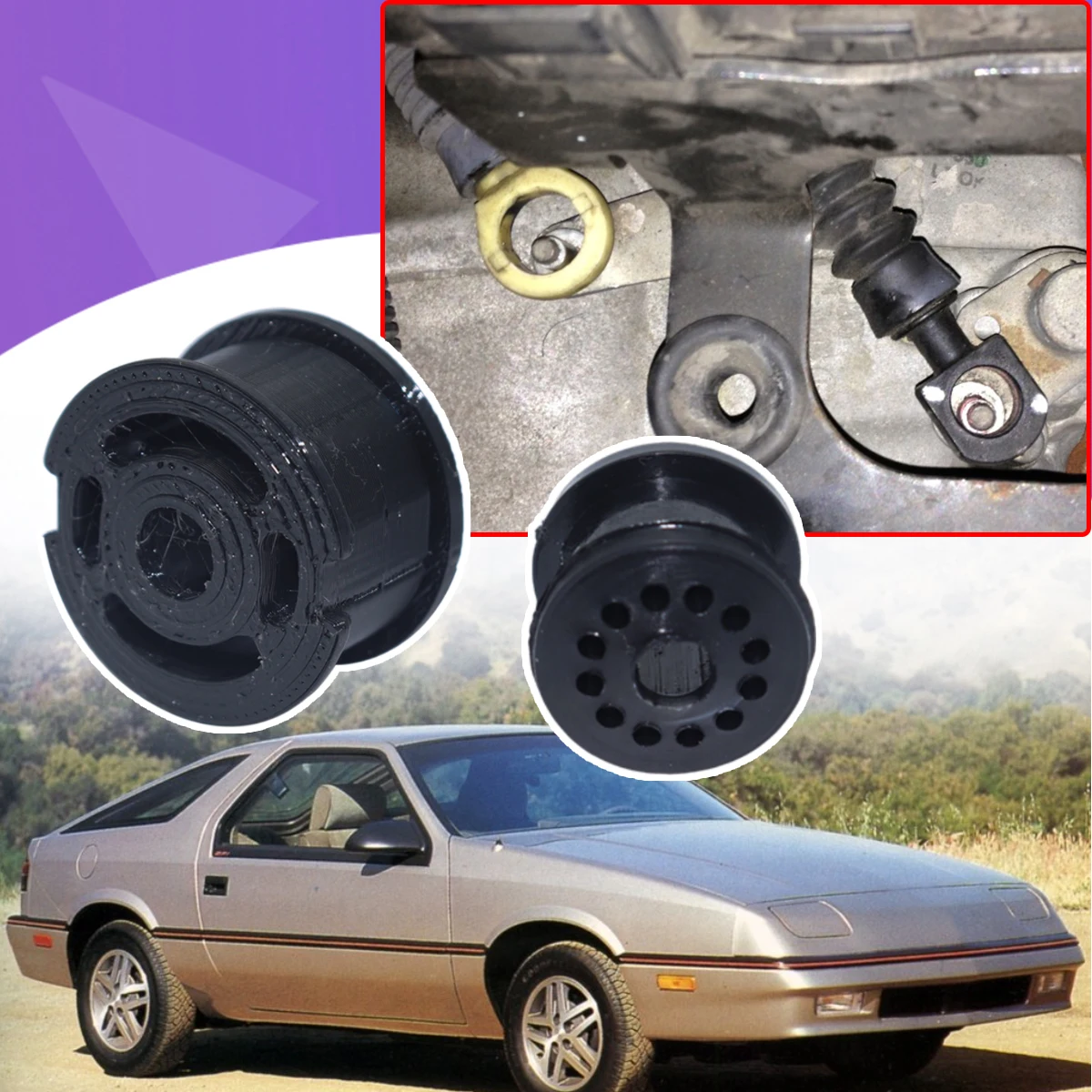 16mm&22mm 2pc Shift Cable Bushing Kit for Dodge Neon SRT-4 Daytona Gear Selector Linkage Grommet Replace Smooth Parts 4668268AC