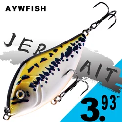 AYWFISH 저크베이트 파이크 루어 글라이드 하드 미끼 시끄러운 싱킹 인공 워블러 슬라이더 저크 낚시 미끼 10CM 45G 파이크 머스키 킬러