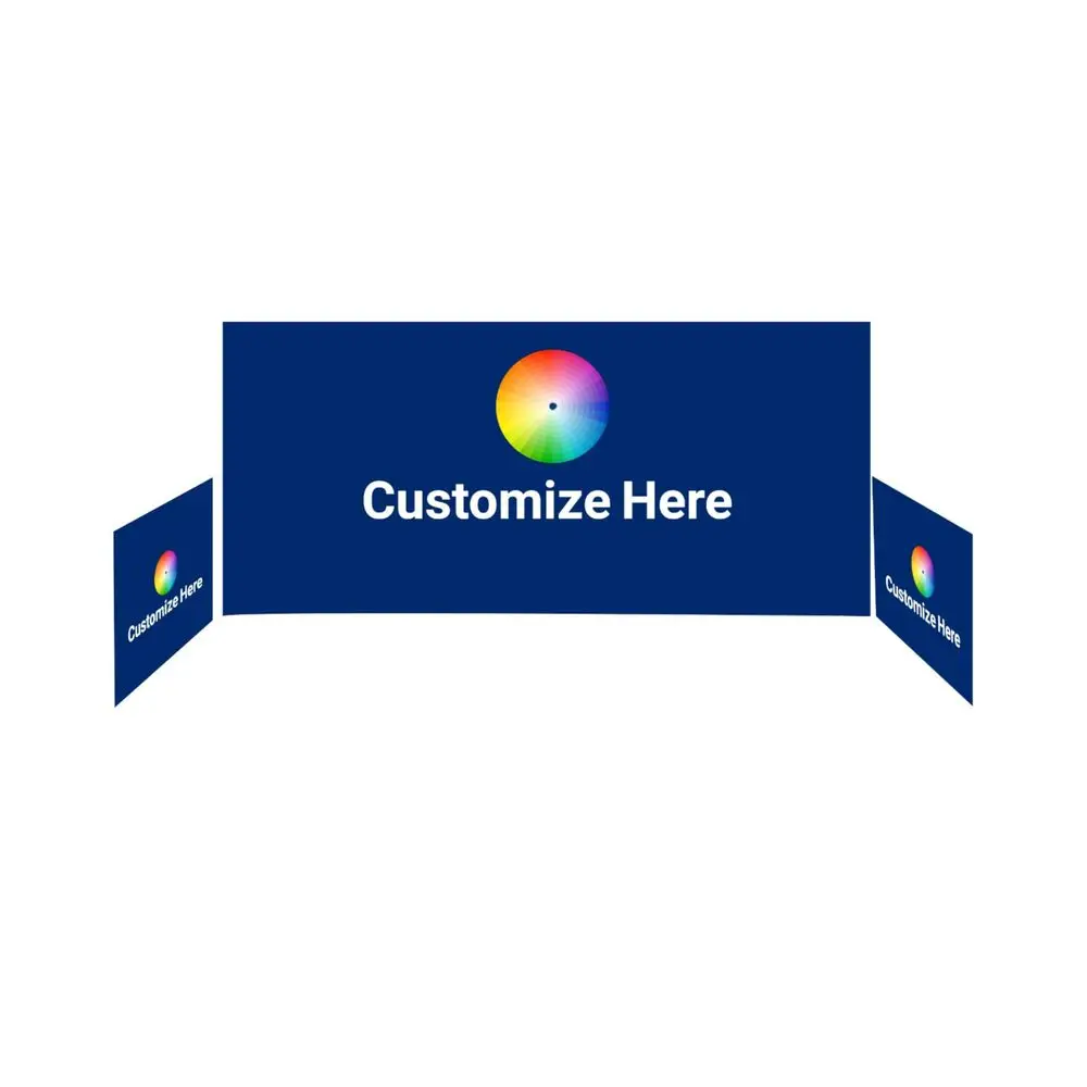 Back Wall for Pop Up Canopy Customized Sunshade Straight Leg, Custom Logo, Image Pattern or Text Back Wall 10x20 Straights Legs