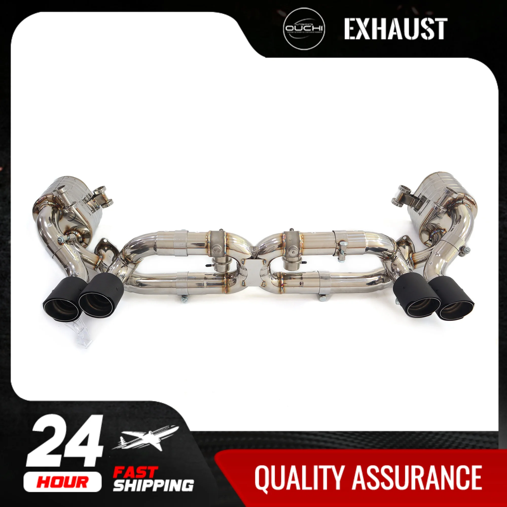 Fast shipping in 24 hours catback for Porsche 911 997.2 OUCHI stainless steels exhaust system with valve tips Car Accessories