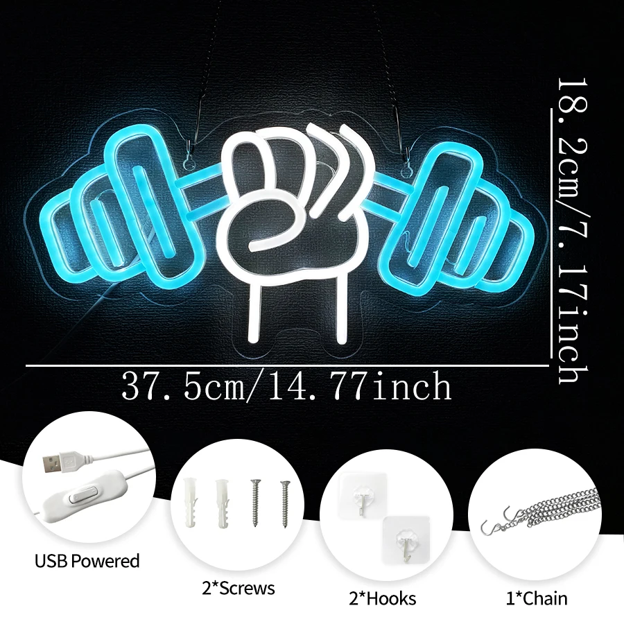 لا ألم ولا ربح علامة النيون لديكور جدران الصالة الرياضية ، أضواء النيون Led الحديد لغرفة النوم غرفة اللياقة البدنية المنزلية ، المرآب ، تجريب ، كهف الرجل
