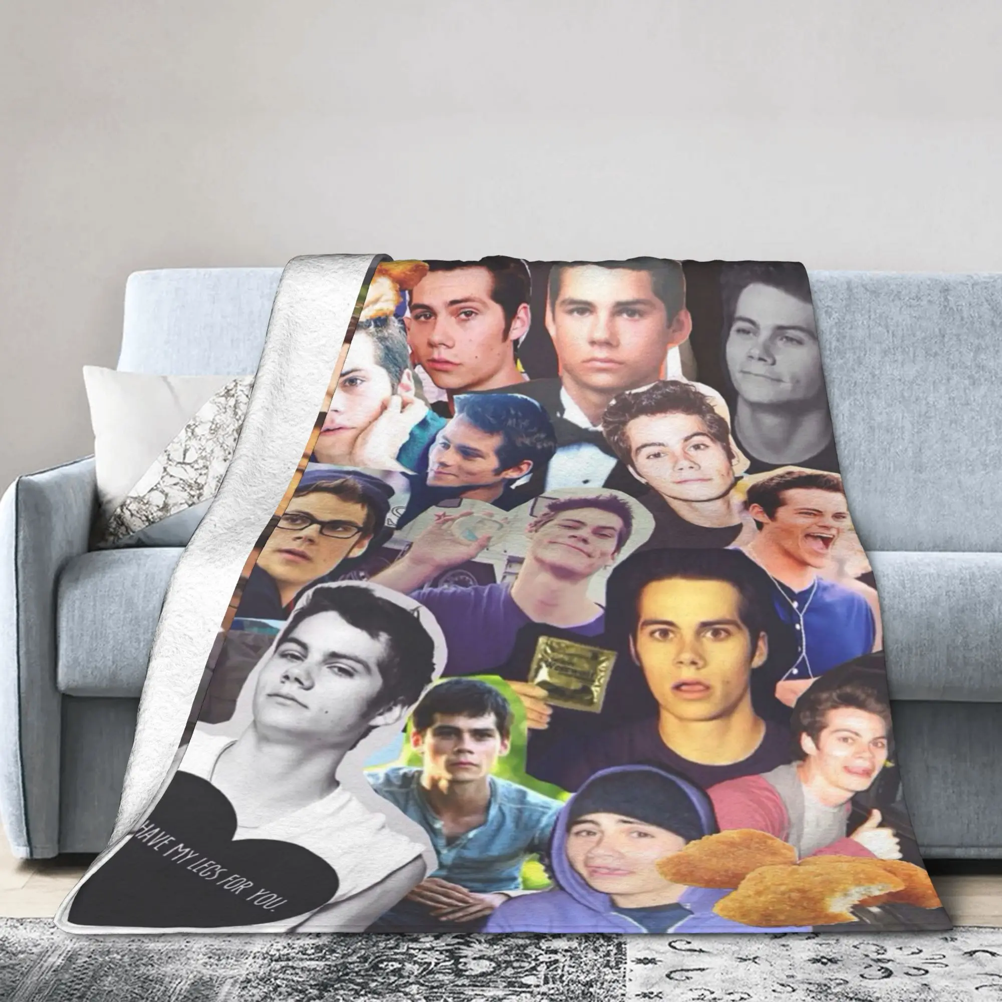 Dylan O'Brien Photo Collage Blanket  Flannel Awesome Soft Throw Blanket for Home  Winter