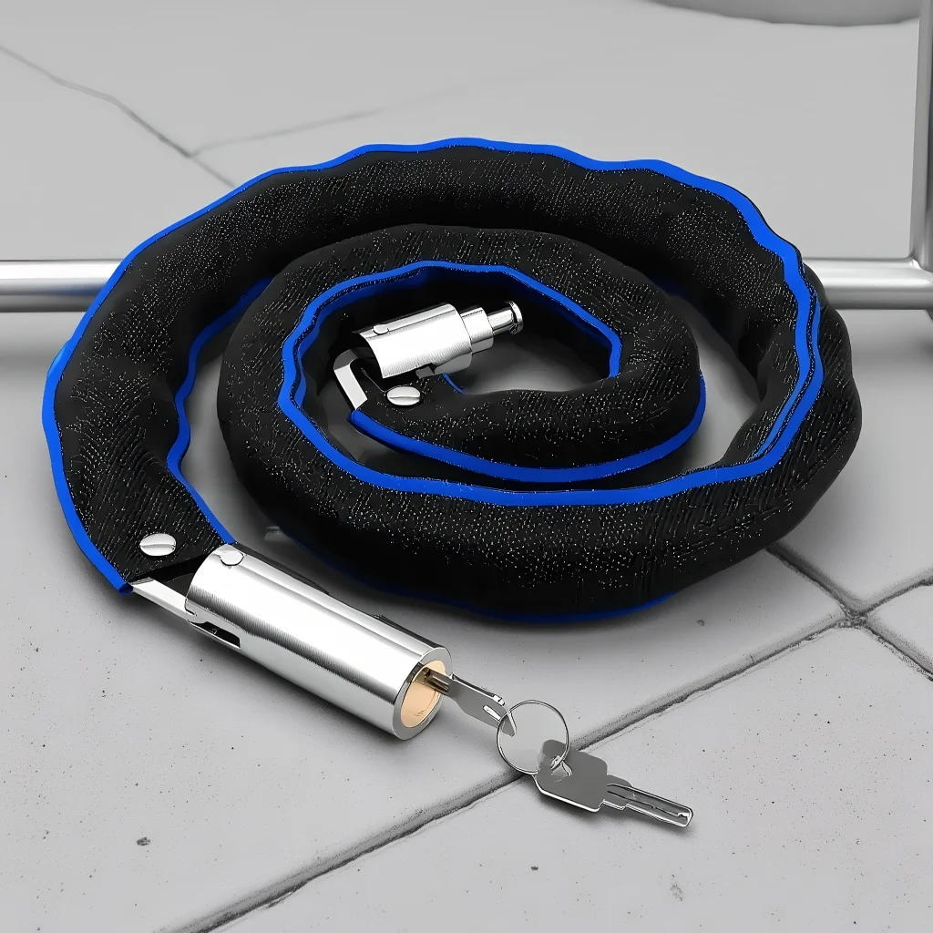 ​​Lightweight Motorcycle Chain Lock - High Security Anti-Theft Bicycle Lock for Road & Mountain Bikes​​
