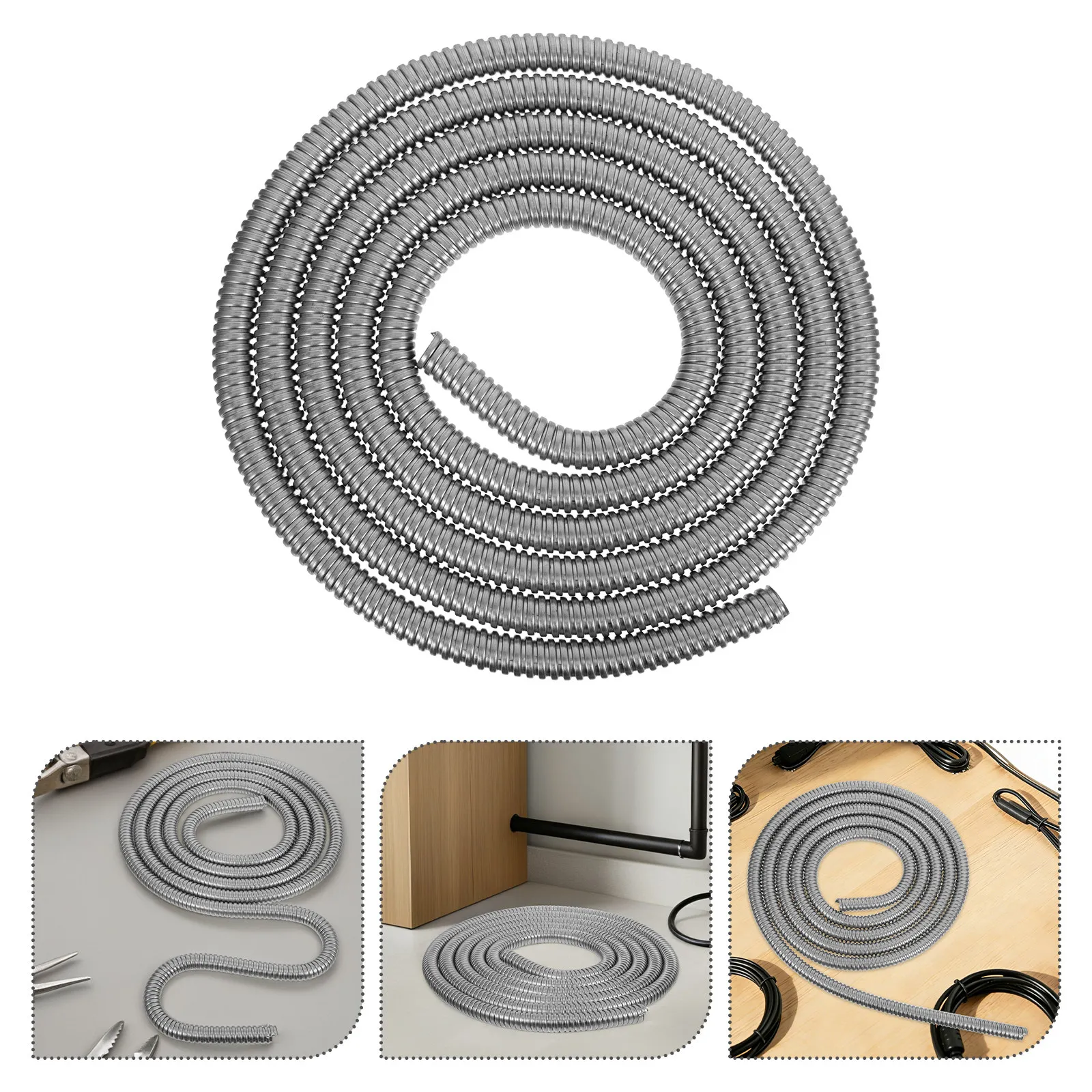 Flexible Stainless Steel Wire Rope Sleeve for Cable Management 1M 2M 3M Waterproof Dustproof Conduit Tubing Industrial Use