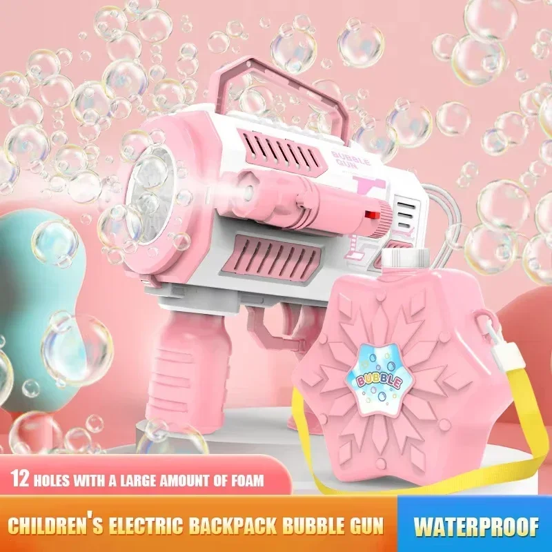 

Automa Bubble Machine for Kids Luminescence Bubble Gun Rocket Launcher Children Soap Bubble Maker Summer Outdoor Fun Sports Toys