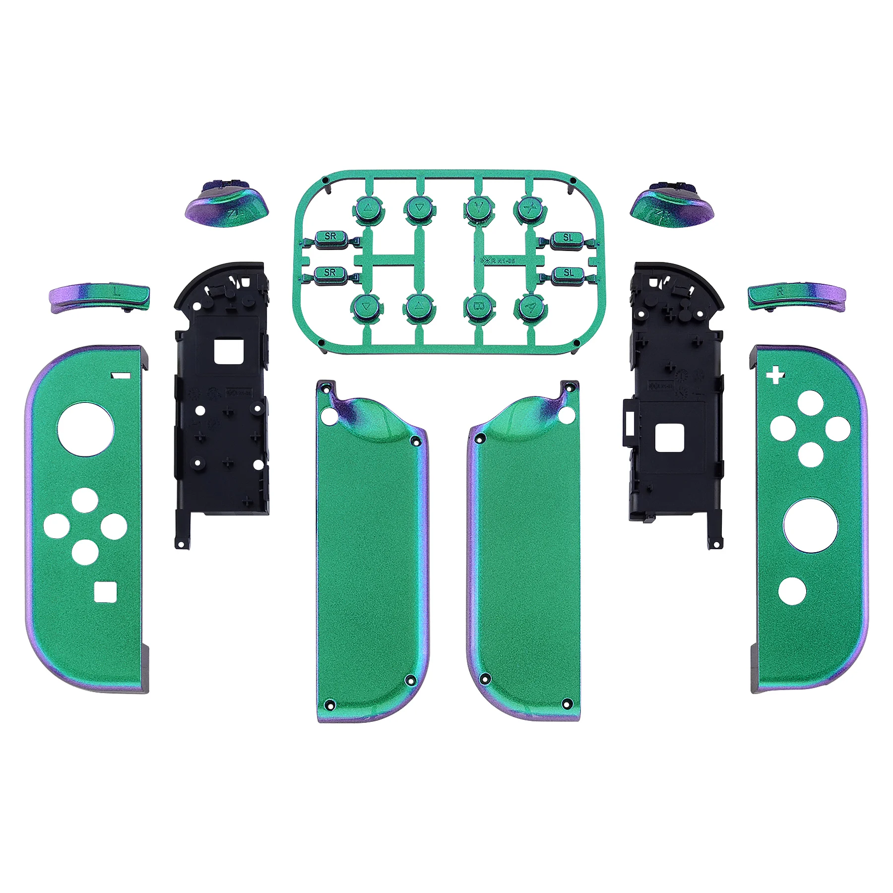 Nintendo Switch 本体　シェル交換品　コントローラー2個付き 交換用シェル,コントローラー,Nintendo Switch用の完全なセット,白