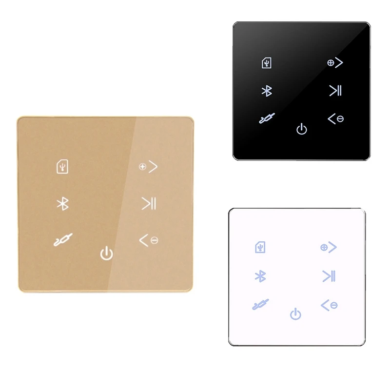 

Bluetooth Amplifier In Wall USB SD Card Music Panel Smart Home Background Audio System Stereo For Hotel Restaurant Gold