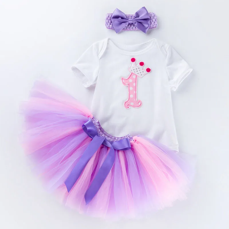 

1st Year Girl Party Dress Baby Short Cotton Romper Princess Rose Red Tutu Skirt 1st Birthday Outfits Infant Summer Clothes Sets