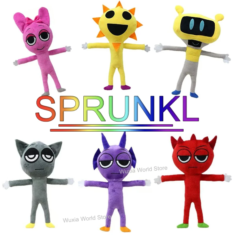 2025 New 30cm Sprunki Plush Stuffed Dolls Toys Incredibox Cartoon Kawaii Soft Doll Room Decoration Pillow Kids New Year Gifts