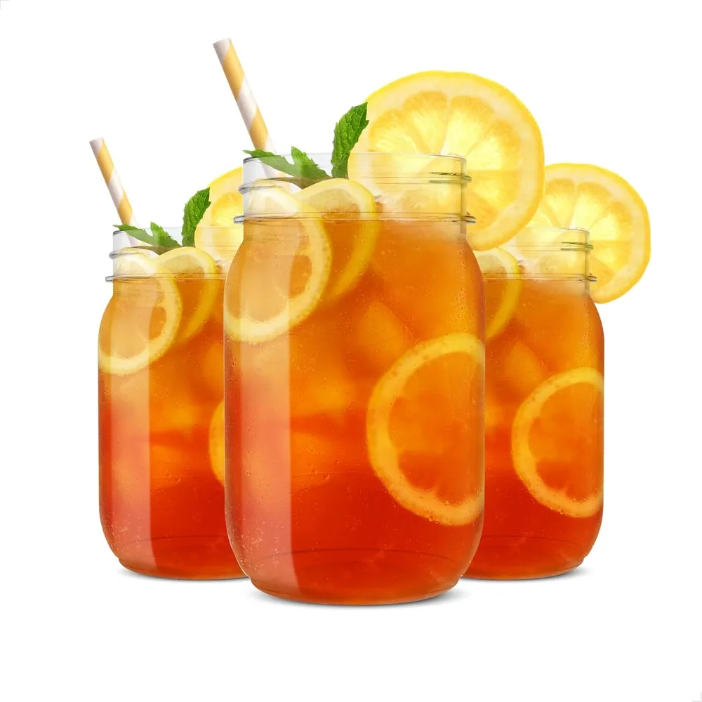 

Premium 16oz Recyclable Plastic Mason Jars, Unbreakable and Crystal Clear, 48-Pack Drinking Jars