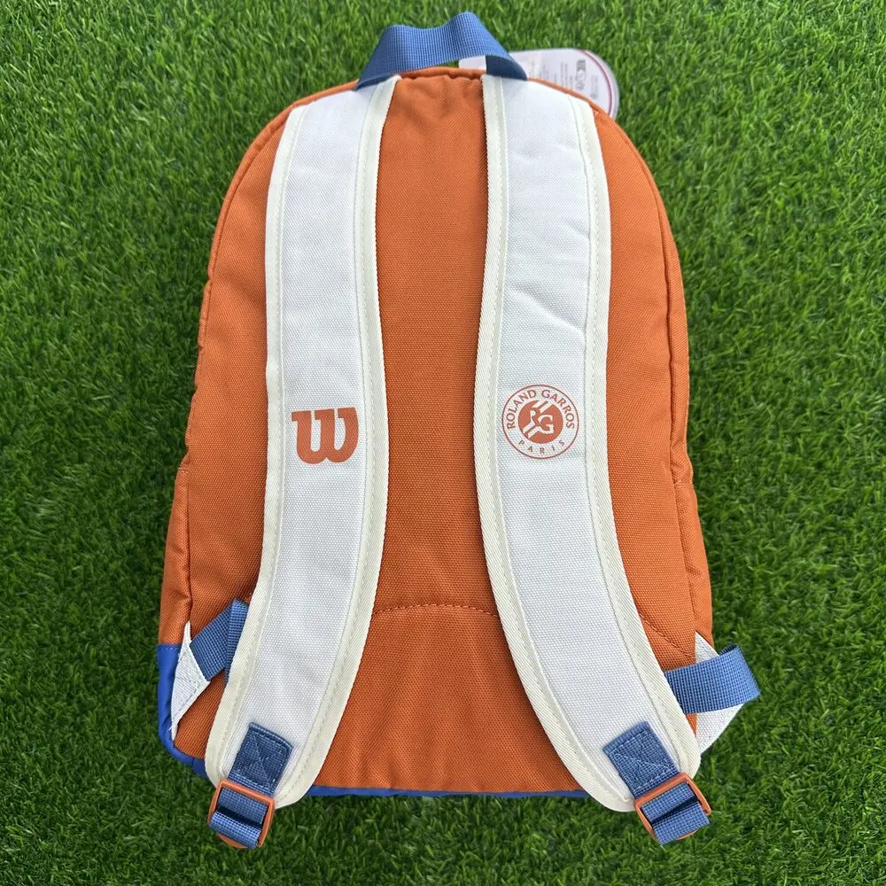 Wilson 2024 Team Roland Garros Backpack French Open Large Capacity Orange Blue Grey Double Shoulder Tennis Bag
