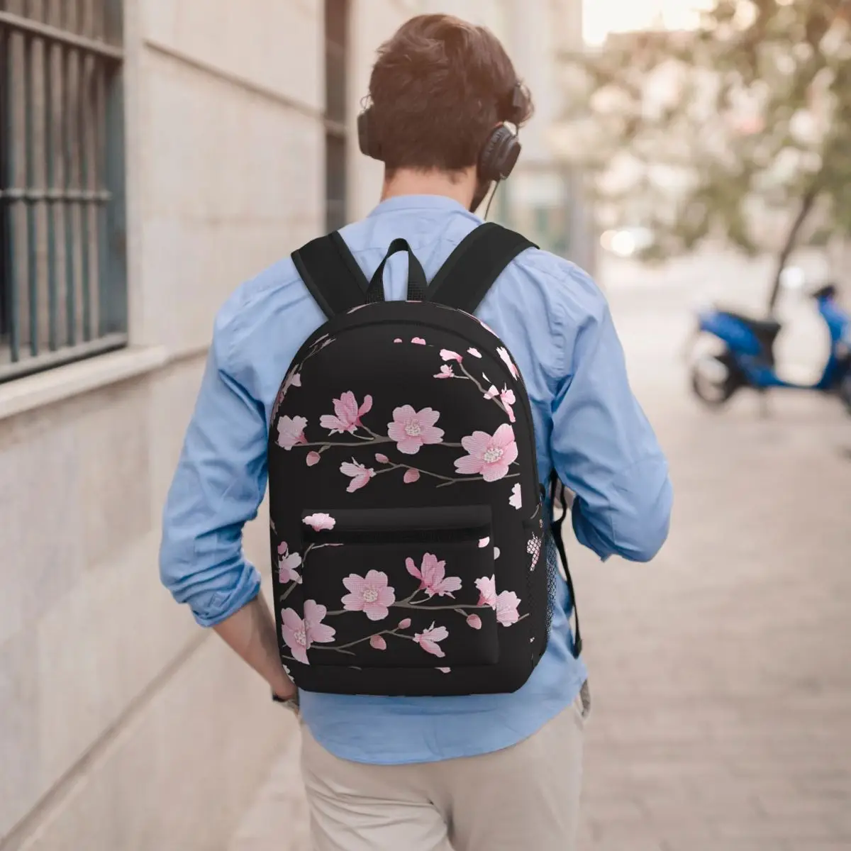 

Cherry Blossom Flower Plant Backpack Boys Girls BookBag Kids School Bag Laptop Shoulder Bags for Men Women