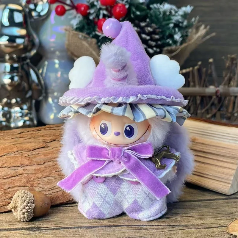 Para V4 Labubu, ropa de aventura de elfo de varias series, pantalones con pechera, monos con colgante temático de animales, accesorios de disfraz