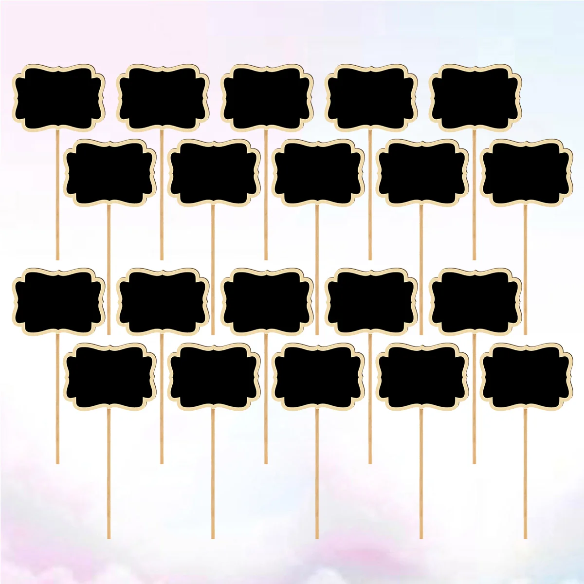 20 Pcs Flower and Plants Tags Mini Chalkboard Toppers Blackboard Potted Garden Labels Signs Bamboo Wooden Makers