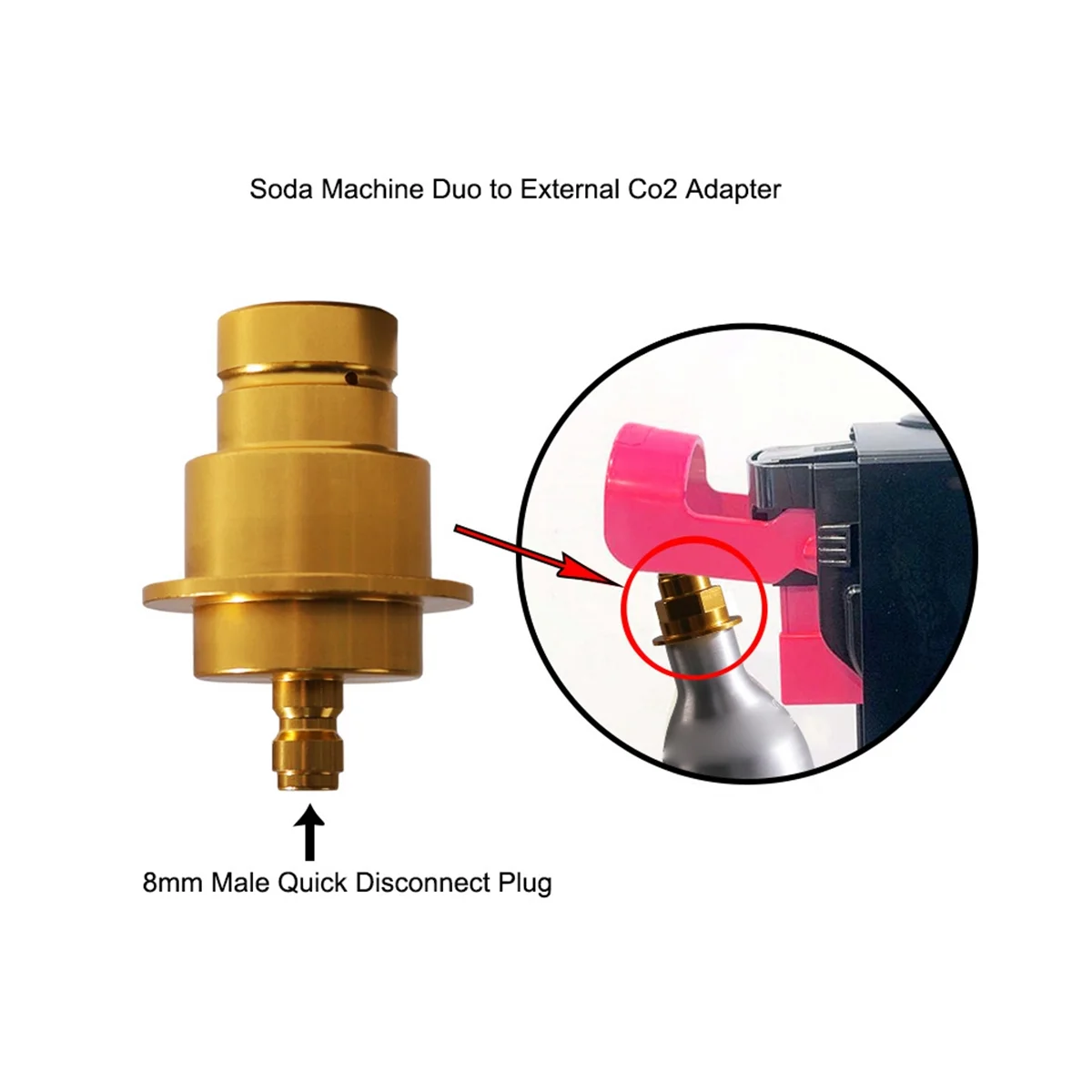 CO2 Adapter Fit for Terra DUO ART Quick Connect Adapter Water Maker Machine Soda Machine Connector 8mm-A