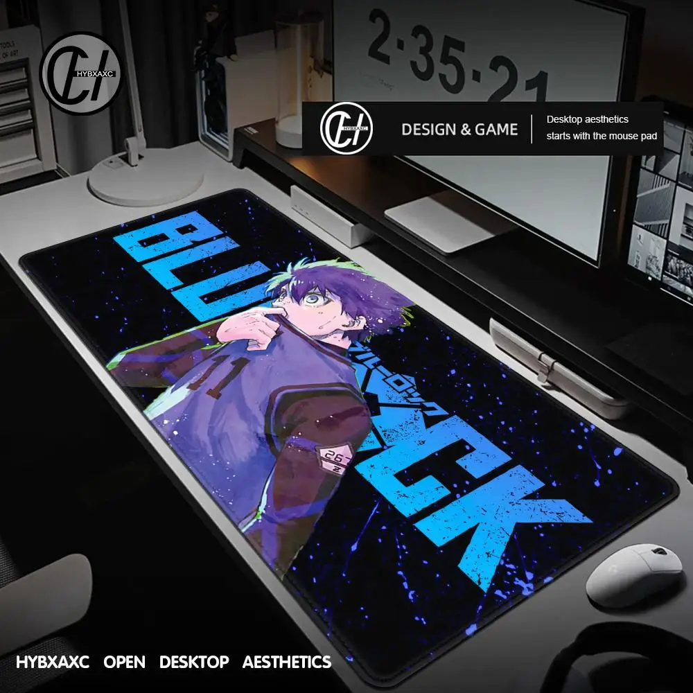 HD Printing Blue Lock Game Mouse Pad XXL Large Size Rubber Mousepad for PC Gamer Desktop Decoration Office Mouse Mat Deskmat Rug