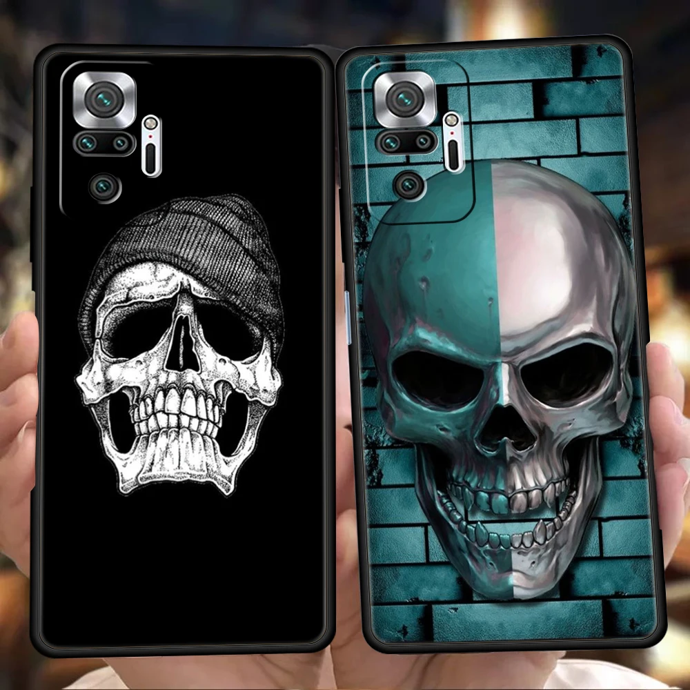 

Fashion Skull Phone Case For Redmi 10c K50 Note 10 11 11T Pro 9 9s 8 8T 7 K40 Gaming 9A 9C 8A Pro Plus 5G Silicone Shell Fundas