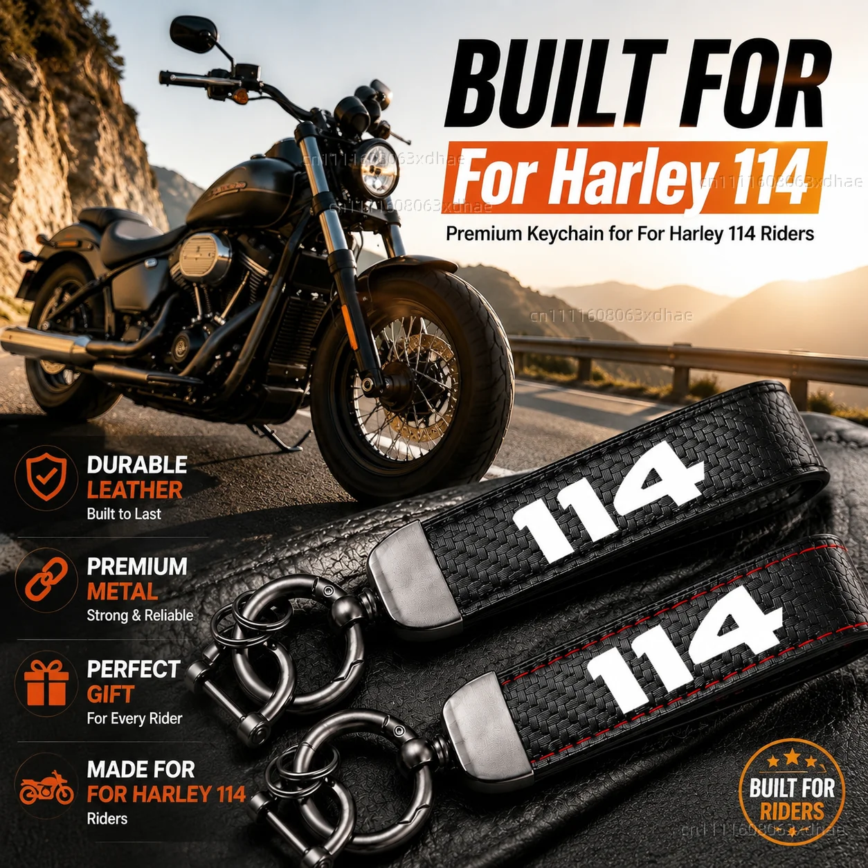 

High-Grade Leather Motorcycle Keychain Holder Keyring Accessories For Harley Softail Fat Boy 114 FLFB FLFBS Street Bob 2018-2025