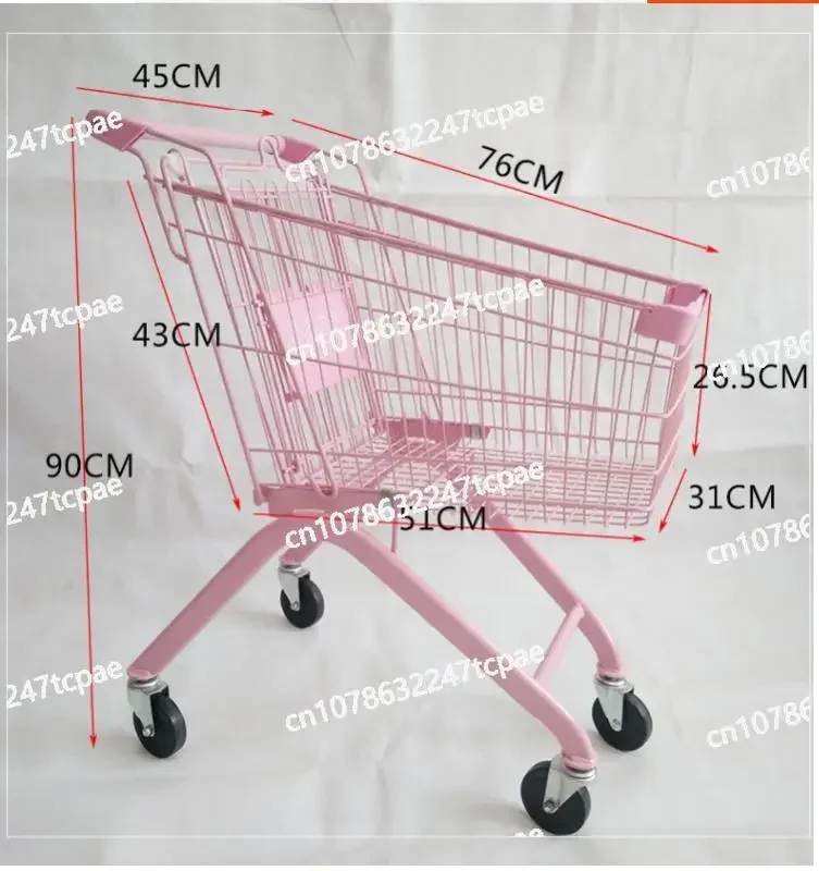 

Известная в Интернете тележка для покупок в супермаркете, бытовая ручная тележка, магазин украшений для домашнего отеля, розовая маленькая тележка,