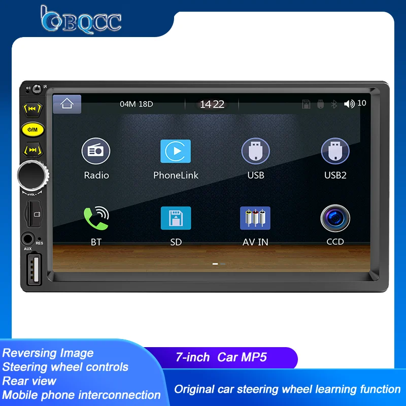 

BQCC 7 inch 2DIN new car MP5 radio multimedia player supports CarPlay Android AUTO mobile phone interconnection reversing image