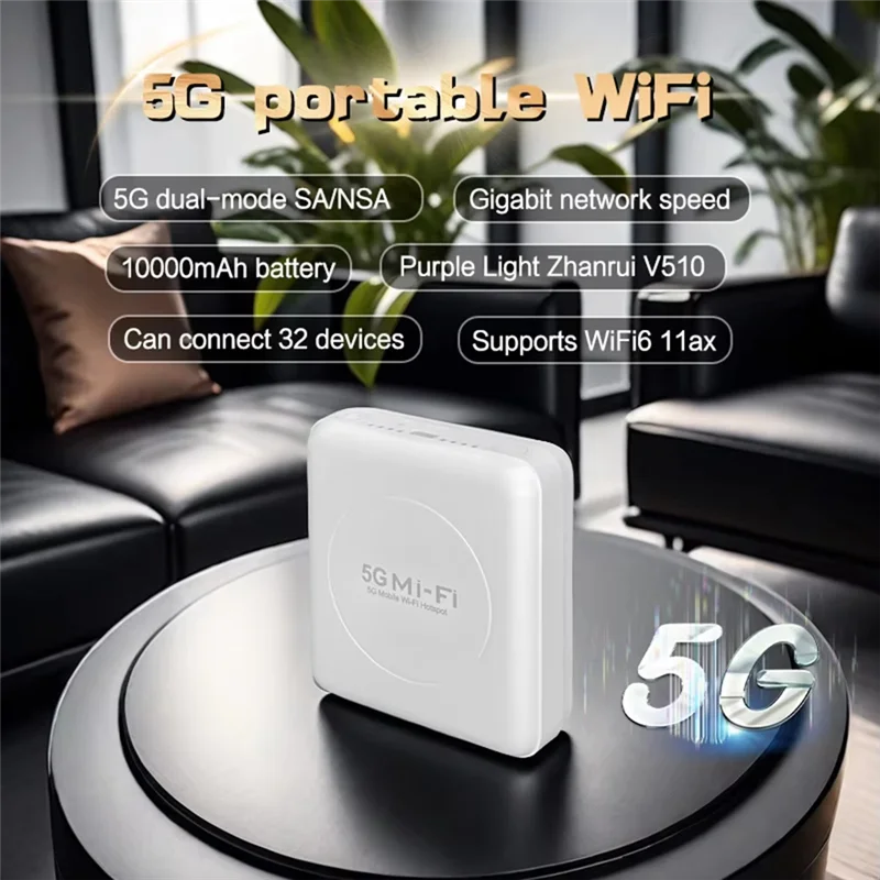 Router Wifi tascabile eccellente-5G Wifi 6 con slot per scheda SIM Router Mifi Hotspot mobile wireless Supporto 10 utenti per ufficio di viaggio