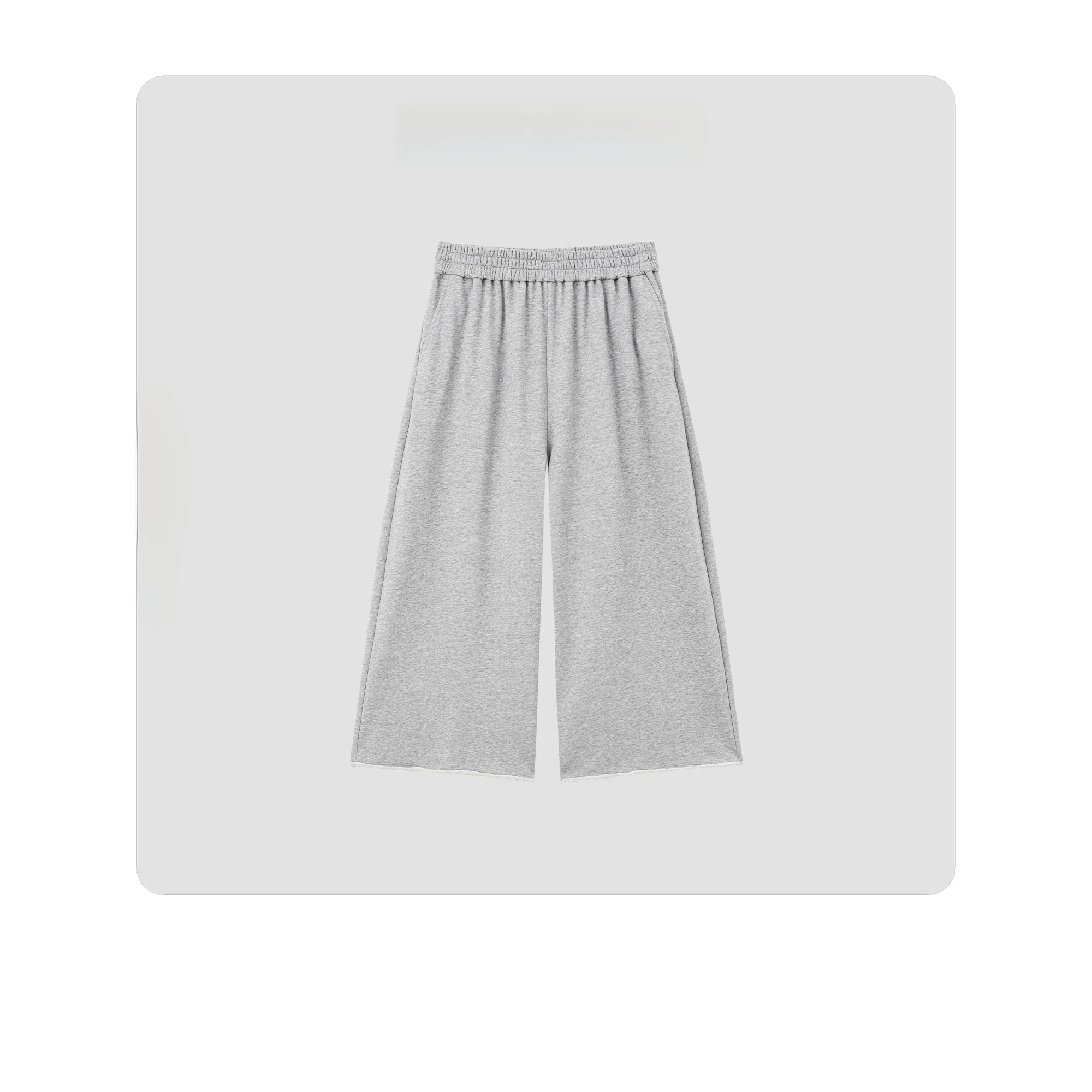 

Hua Ji Yan Oxygen Permeable Pants Casual Versatile High Waist Wide Leg Cuffed Nine Point Sweatpants Ladies Commute Sle