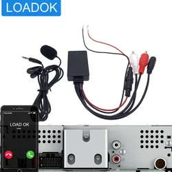 For Pioneer Alpine Sony 2RCA Radio Bluetooth 5.0 Kit Audio Aux Music Adapter Module RCA Microphone Handsfree MIC Cable
