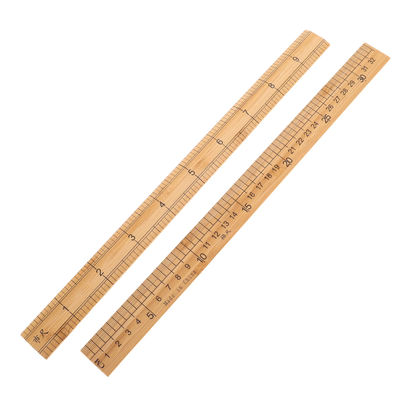 

2Pcs Durable Bamboo Ruler Accurate Measurements Versatile Cm Length Ideal for Tailoring Quilting Projects 33cm