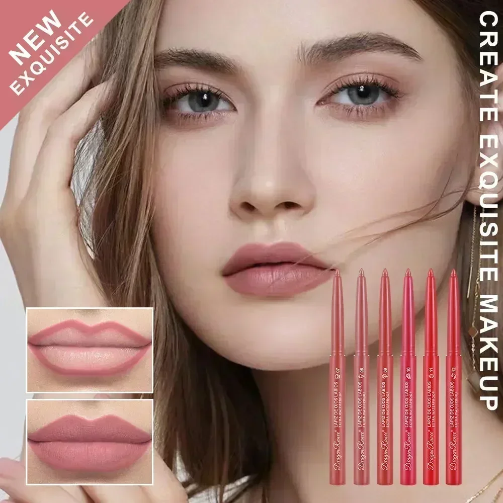 Nuovo 12 colori Lipliner Naturale Opaco Finitura Nude Idratante Impermeabile a lunga tenuta Non appiccicoso Rossetto Popolare Cosmetici 1g
